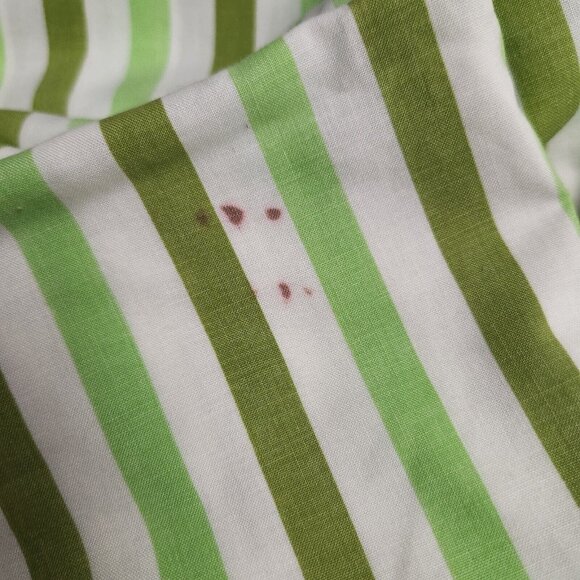 Vintage Fashion Manor Percale MCM Green Mod Twin Striped Flat Sheet 72 x 108 - Picture 7 of 7